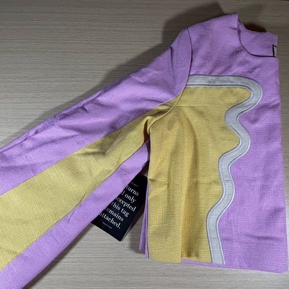 Tuckernuck Pop of Peony Maxine Top Pink / Yellow Sz Medium - Picture 8 of 10